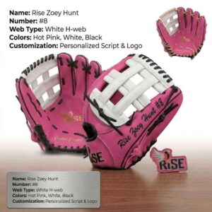 Custom pink softball glove with logo